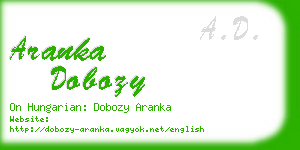 aranka dobozy business card